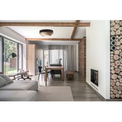 Kattovalaisin TRINITI 2xE27/60W/230V ruskea/beige/kulta