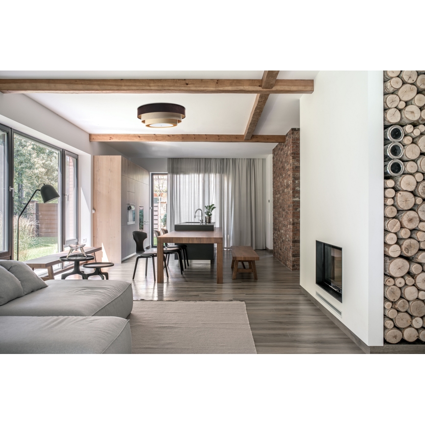 Kattovalaisin TRINITI 2xE27/60W/230V ruskea/beige/kulta