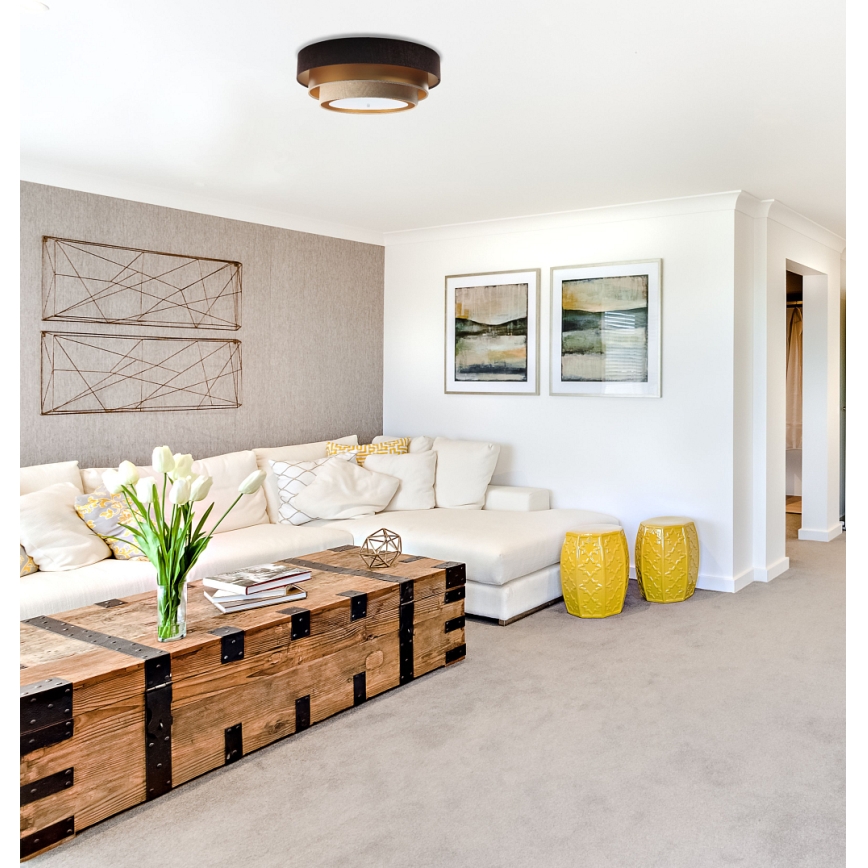 Kattovalaisin TRINITI 2xE27/60W/230V ruskea/kulta/beige