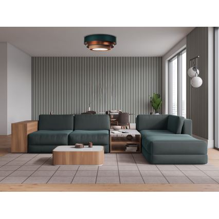 Kattovalaisin TRINITI 2xE27/60W/230V vihreä/kupari/ruskea
