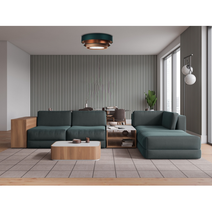 Kattovalaisin TRINITI 2xE27/60W/230V vihreä/kupari/ruskea