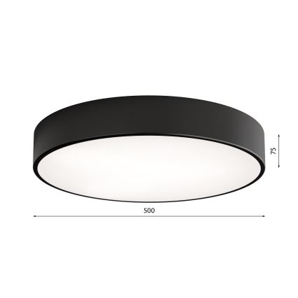Kattovalo anturilla CLEO 4xE27/24W/230V d. 50 cm musta