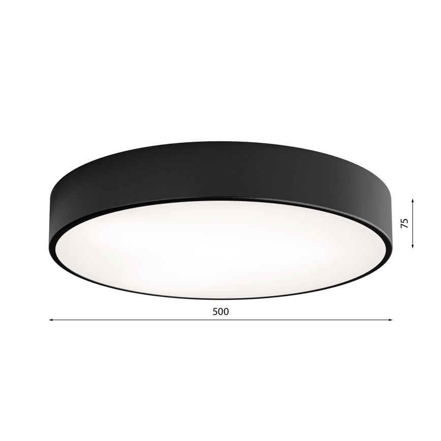 Kattovalo anturilla CLEO 4xE27/24W/230V d. 50 cm musta