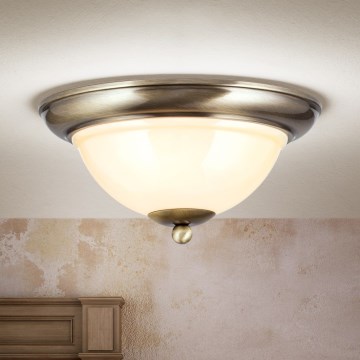 Kattovalo AUSTRIAN OLD LAMP 2xE27/60W/230V halkaisija 27 cm pronssi/beige