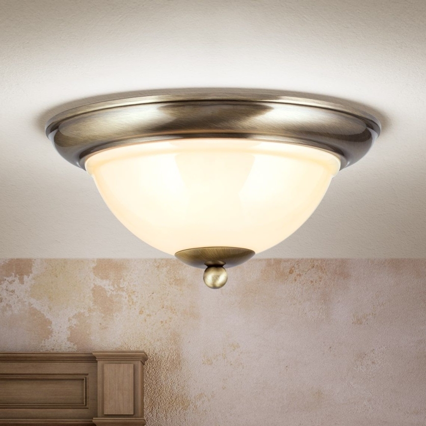 Kattovalo AUSTRIAN OLD LAMP 2xE27/60W/230V halkaisija 27 cm pronssi/beige