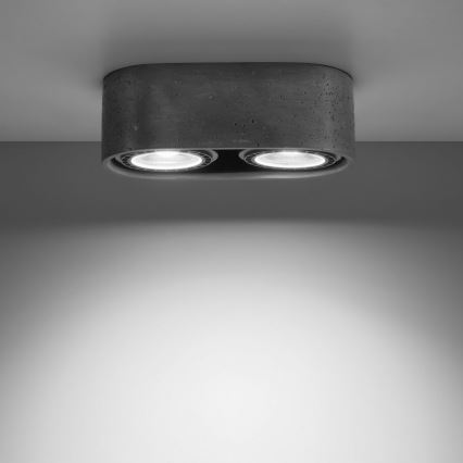 Kattovalo BASIC AR111 2xGU10/40W/230V betoni