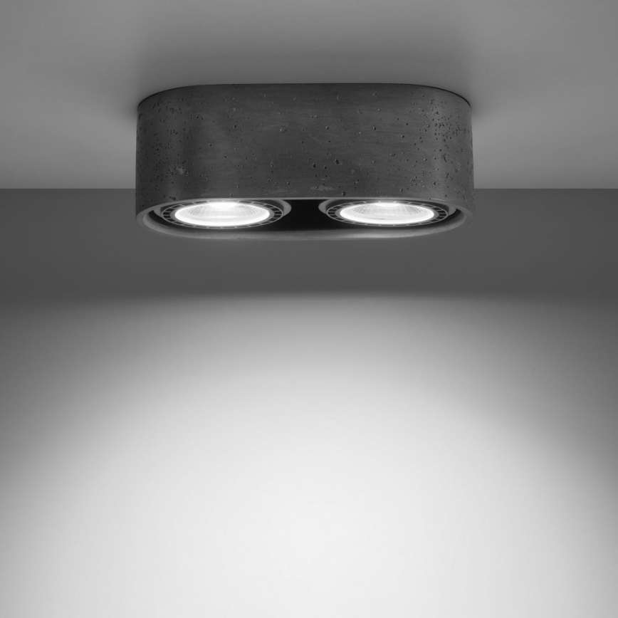 Kattovalo BASIC AR111 2xGU10/40W/230V betoni