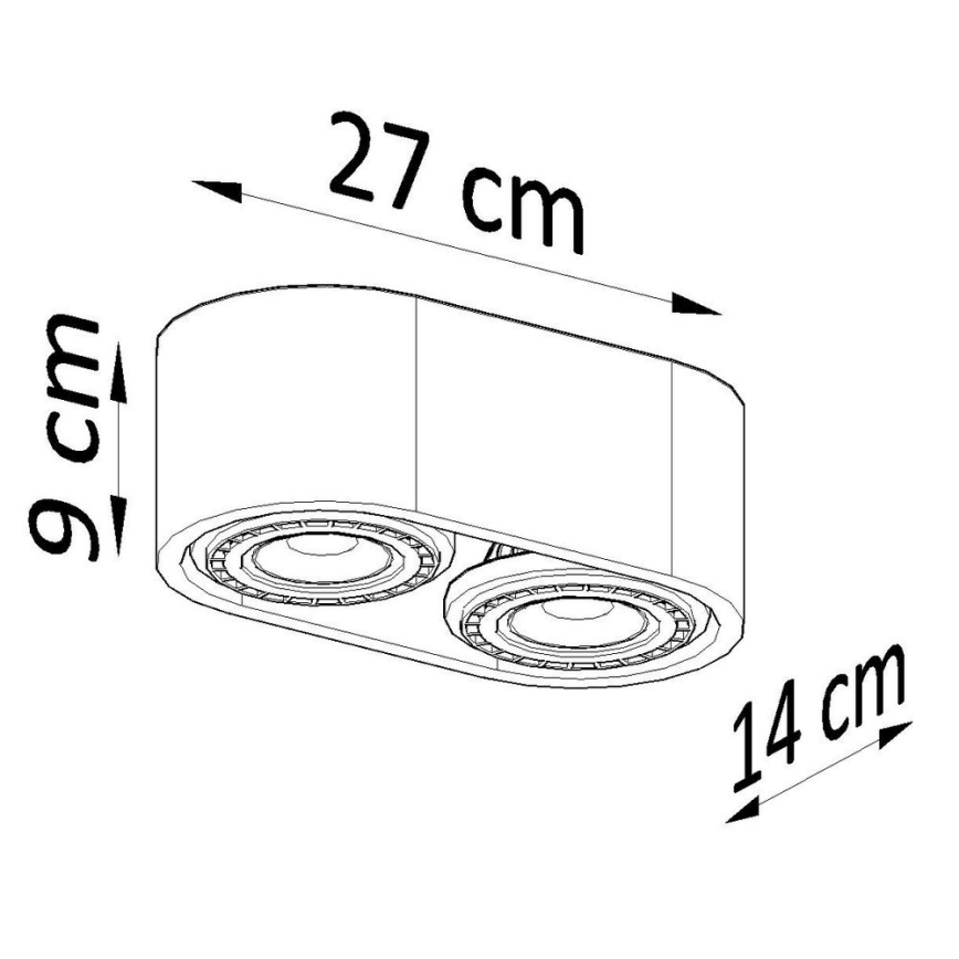 Kattovalo BASIC AR111 2xGU10/40W/230V betoni