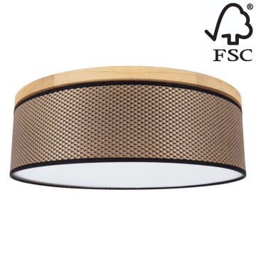 Kattovalo BENITA 2xE27/25W/230V halkaisija 48 cm ruskea/tammi – FSC sertifioitu