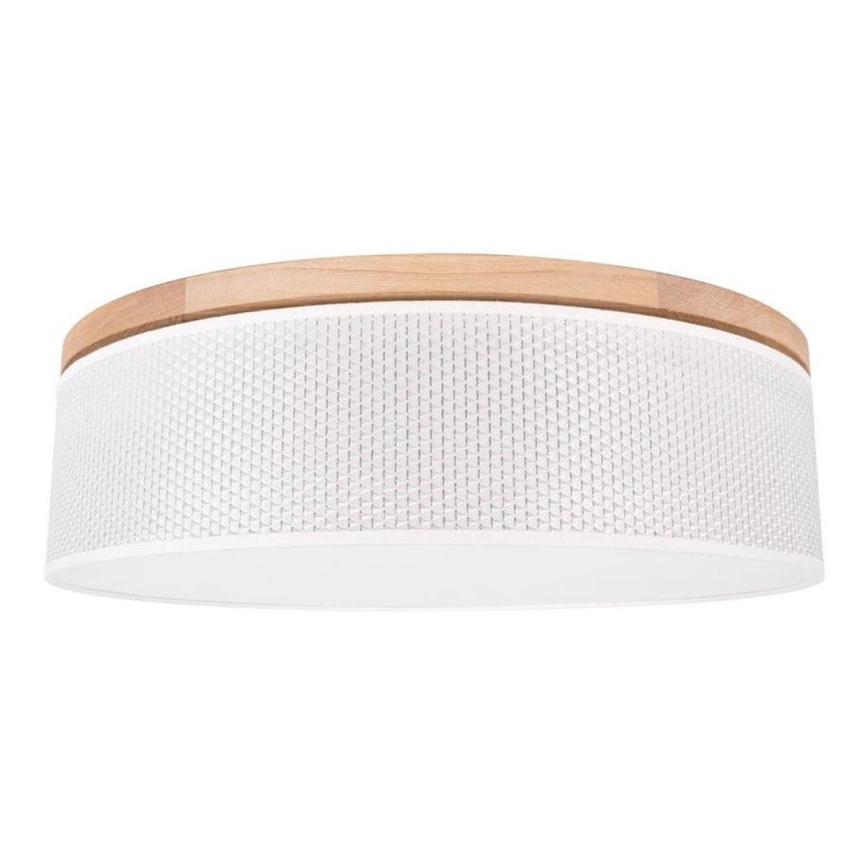 Kattovalo BENITA 4xE27/25W/230V halkaisija 58 cm kerma/tammi