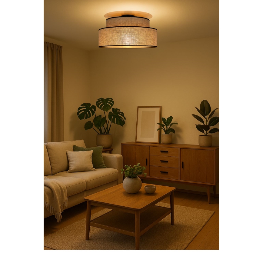 Kattovalo BOHO 1xE27/60W/230V beige