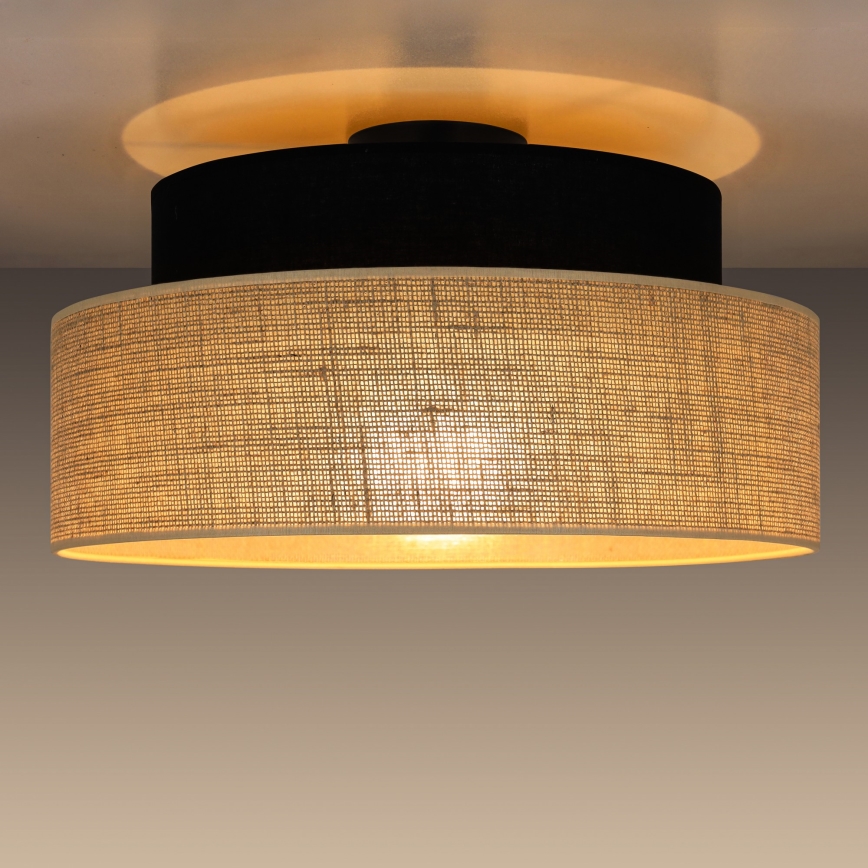 Kattovalo BOHO 1xE27/60W/230V musta/beige