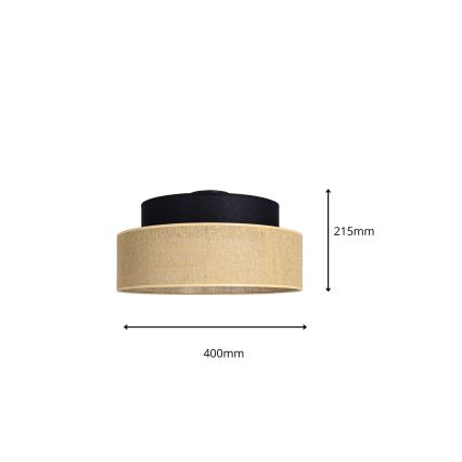 Kattovalo BOHO 1xE27/60W/230V musta/beige