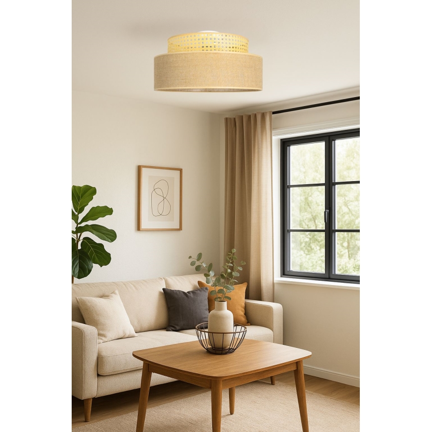 Kattovalo BOHO 1xE27/60W/230V rottinki