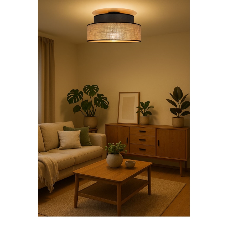 Kattovalo BOHO 1xE27/60W/230V ruskea/beige