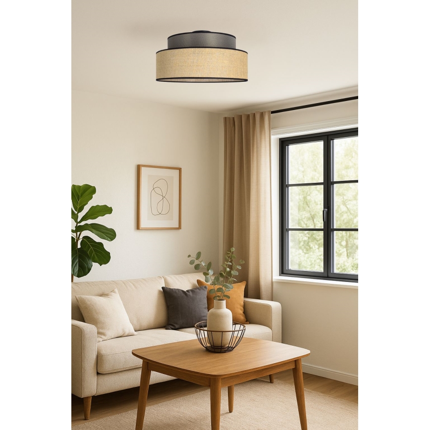 Kattovalo BOHO 1xE27/60W/230V ruskea/beige