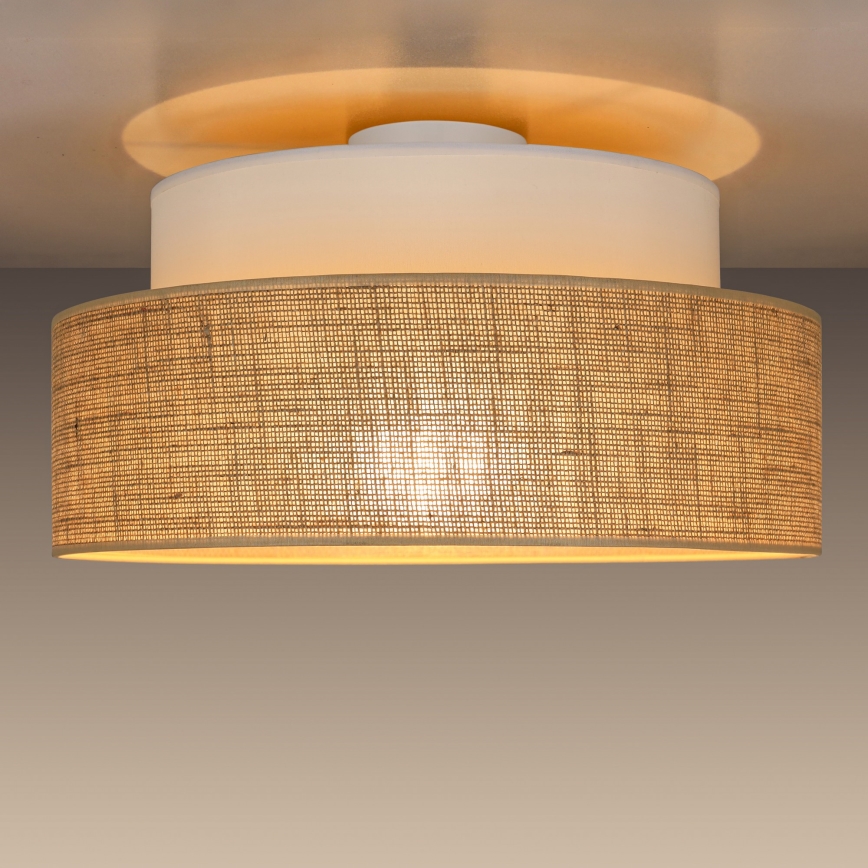 Kattovalo BOHO 1xE27/60W/230V valkoinen/beige