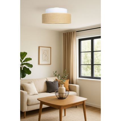 Kattovalo BOHO 1xE27/60W/230V valkoinen/beige