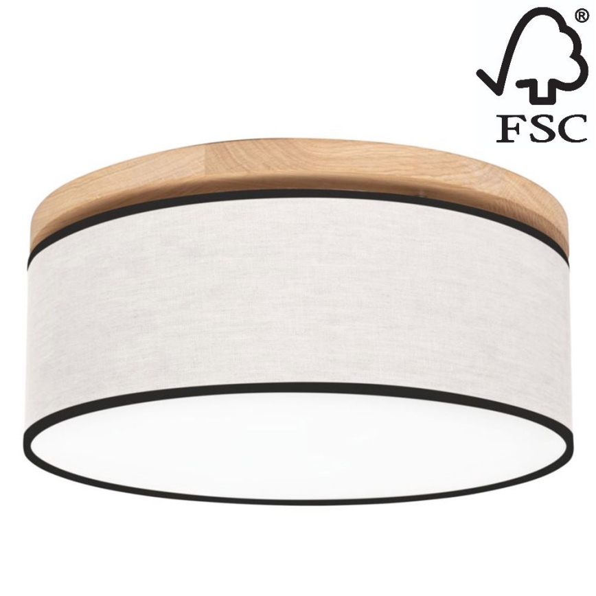 Kattovalo BOHO 2xE27/25W/230V halkaisija 38 cm tammi – FSC sertifioitu