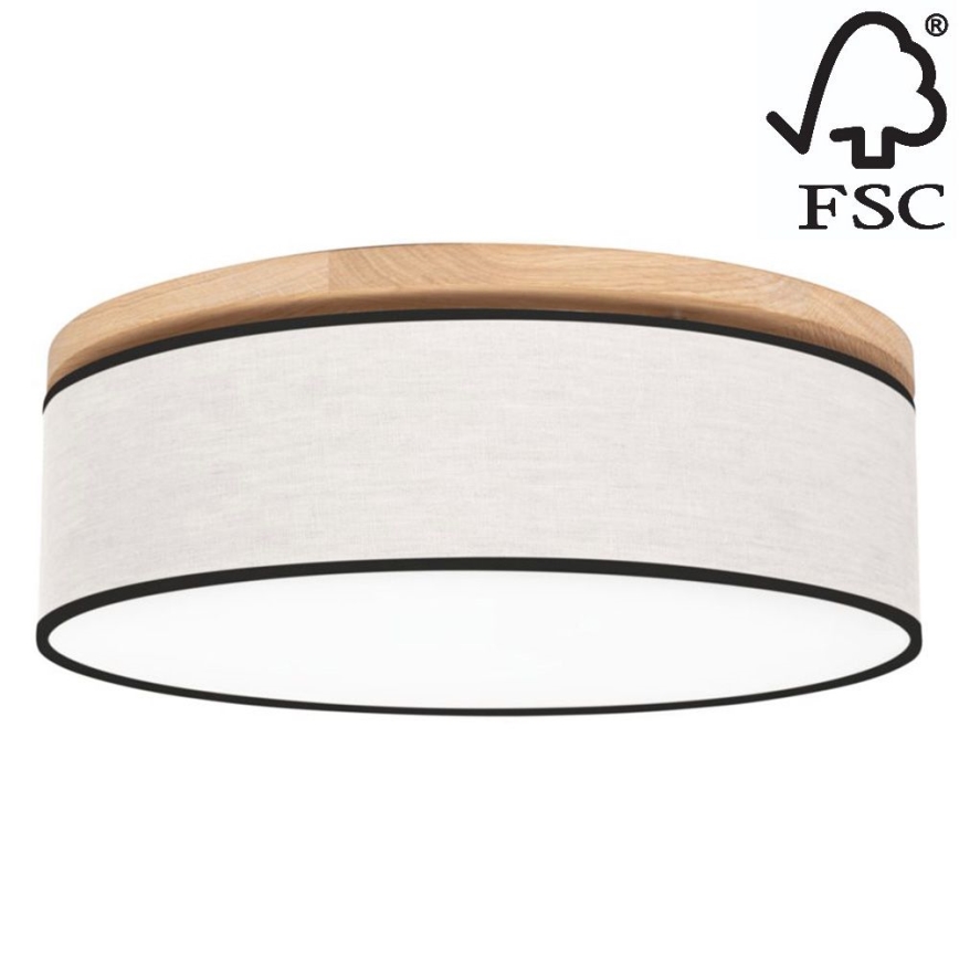 Kattovalo BOHO 3xE27/25W/230V halkaisija 48 cm tammi – FSC sertifioitu