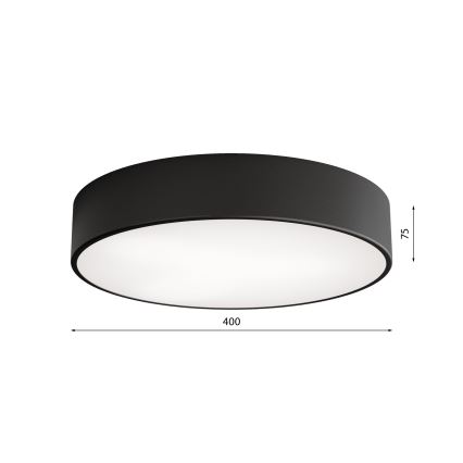 Kattovalo CLEO 3xE27/24W/230V d. 40 cm musta