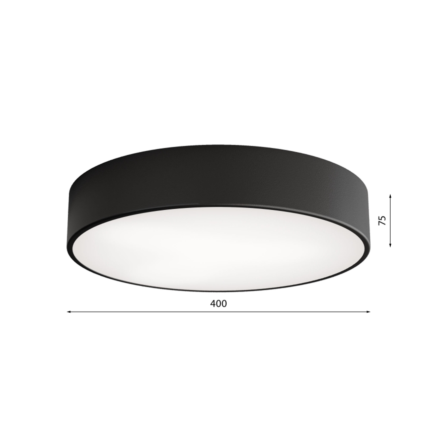 Kattovalo CLEO 3xE27/24W/230V d. 40 cm musta