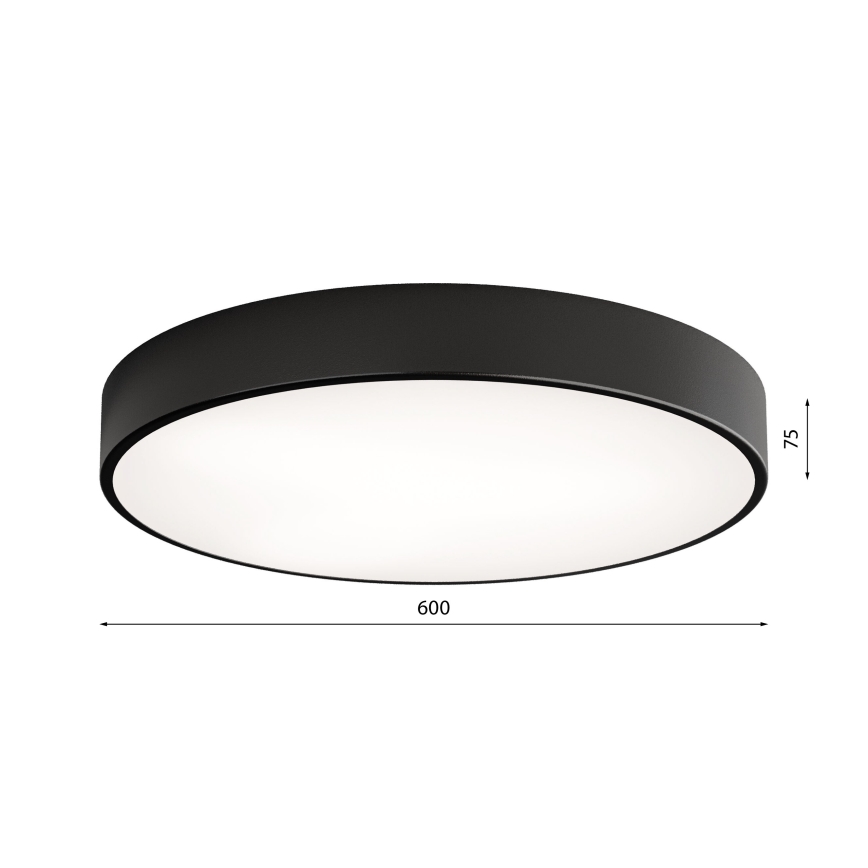 Kattovalo CLEO 5xE27/24W/230V d. 60 cm musta