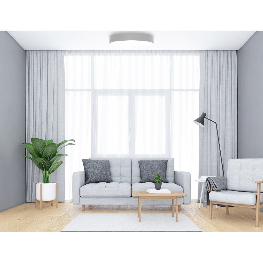 Kattovalo CLEO 6xE27/24W/230V d. 78 cm harmaa