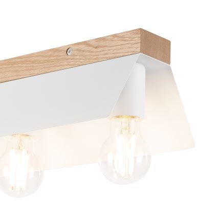Kattovalo ESME 3xE27/15W/230V valkoinen/tammi