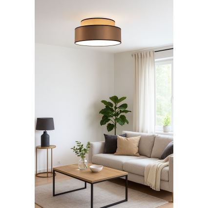 Kattovalo GRACE 1xE27/60W/230V beige/ruskea