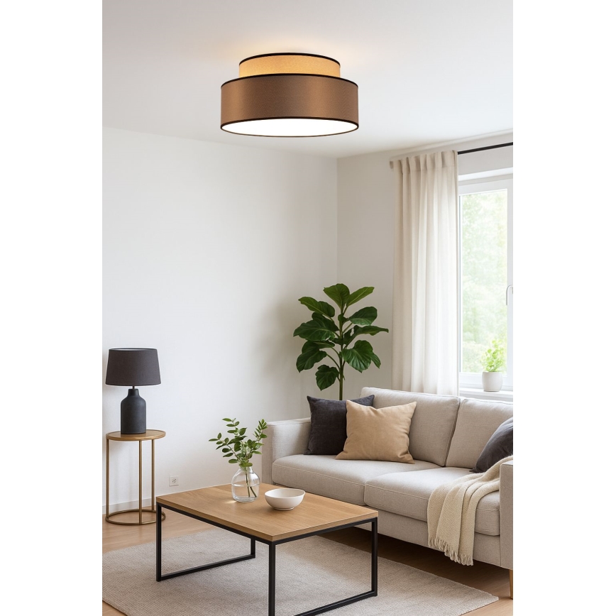 Kattovalo GRACE 1xE27/60W/230V beige/ruskea