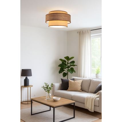 Kattovalo GRACE 1xE27/60W/230V beige/ruskea