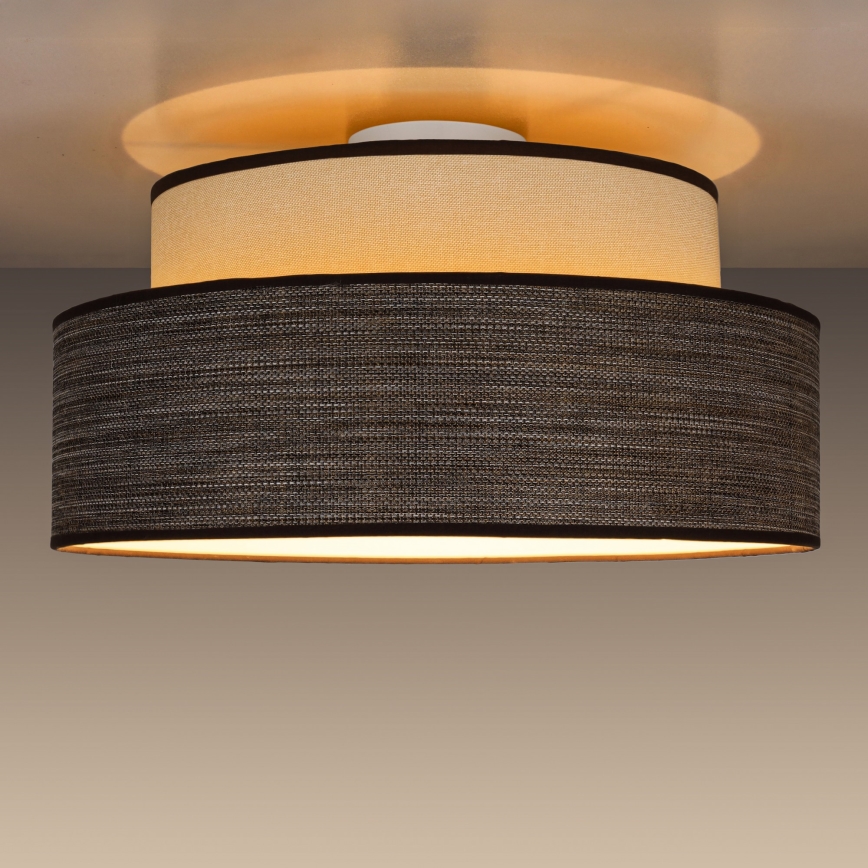 Kattovalo GRACE 1xE27/60W/230V halkaisija 40 cm kerma/ruskea