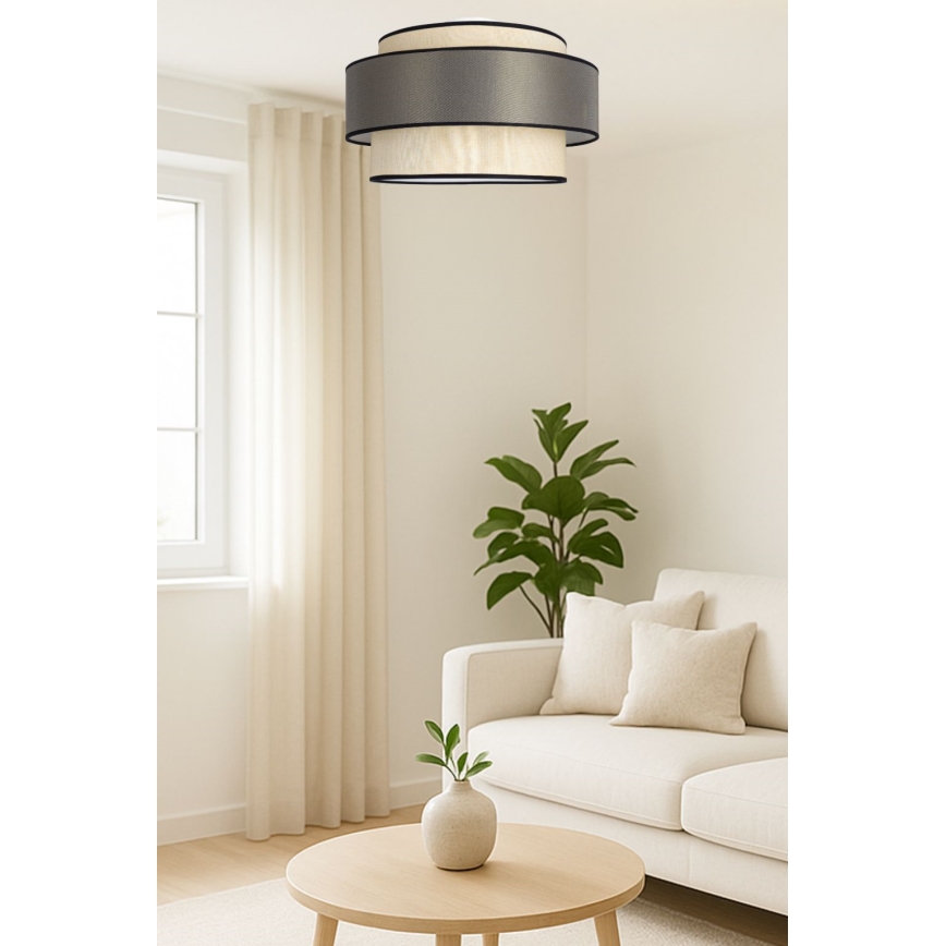Kattovalo GRACE 1xE27/60W/230V kerma/harmaa