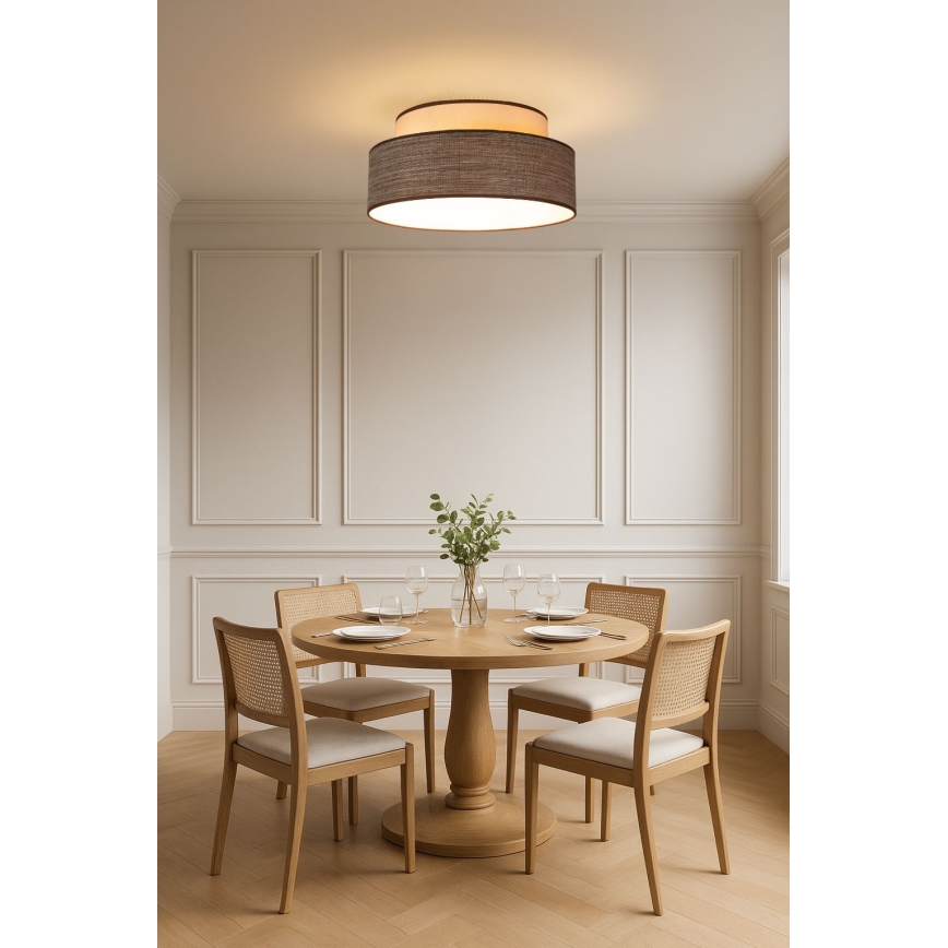 Kattovalo GRACE 1xE27/60W/230V kerma/ruskea