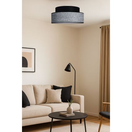 Kattovalo GRACE 1xE27/60W/230V musta/harmaa
