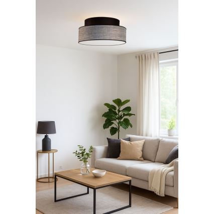 Kattovalo GRACE 1xE27/60W/230V musta/harmaa