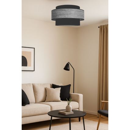 Kattovalo GRACE 1xE27/60W/230V musta/harmaa