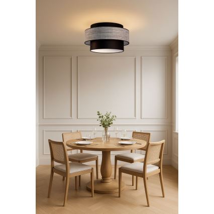 Kattovalo GRACE 1xE27/60W/230V musta/harmaa