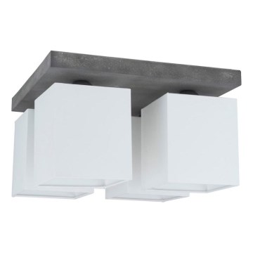 Kattovalo GREAT 4xE27/25W/230V betoni - FSC-sertifioitu