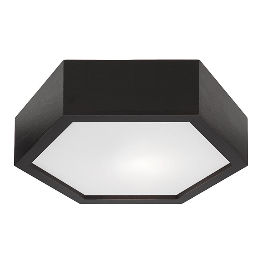 Kattovalo HEX 1xE27/60W/230V d. 32 cm mänty musta