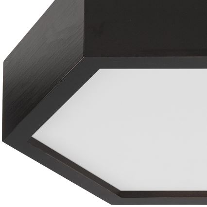 Kattovalo HEX 1xE27/60W/230V d. 32 cm mänty musta