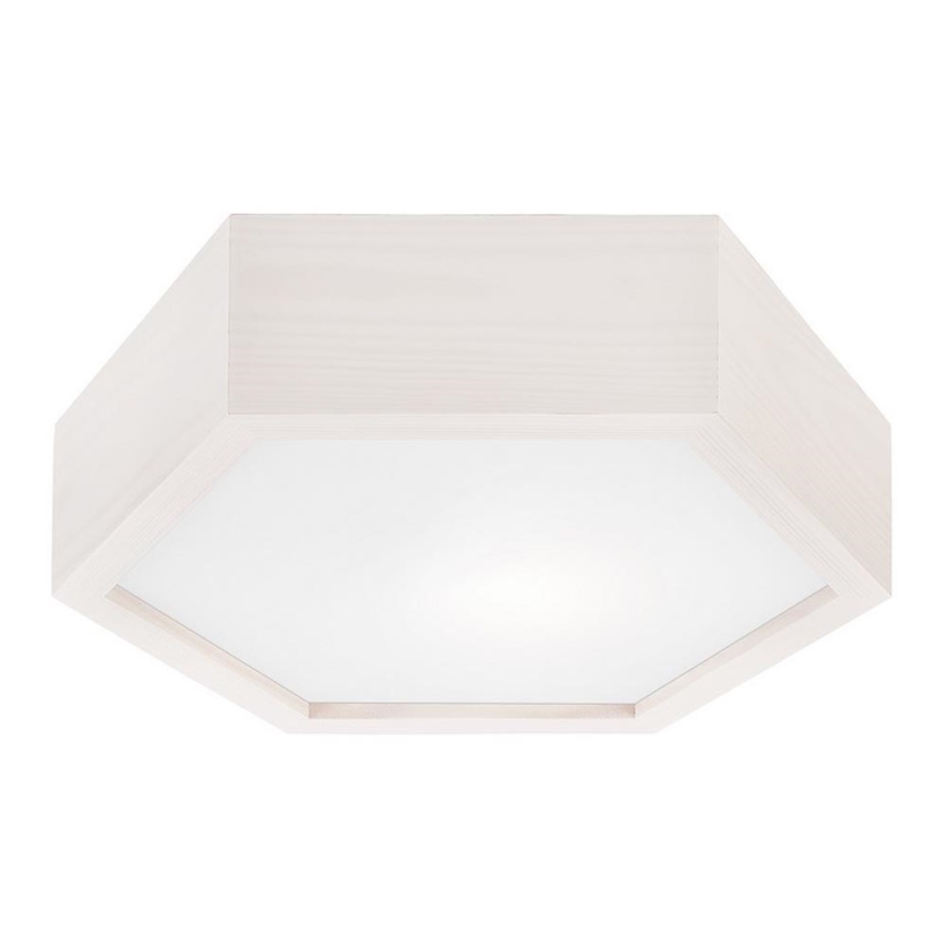 Kattovalo HEX 1xE27/60W/230V d. 32 cm mänty valkoinen