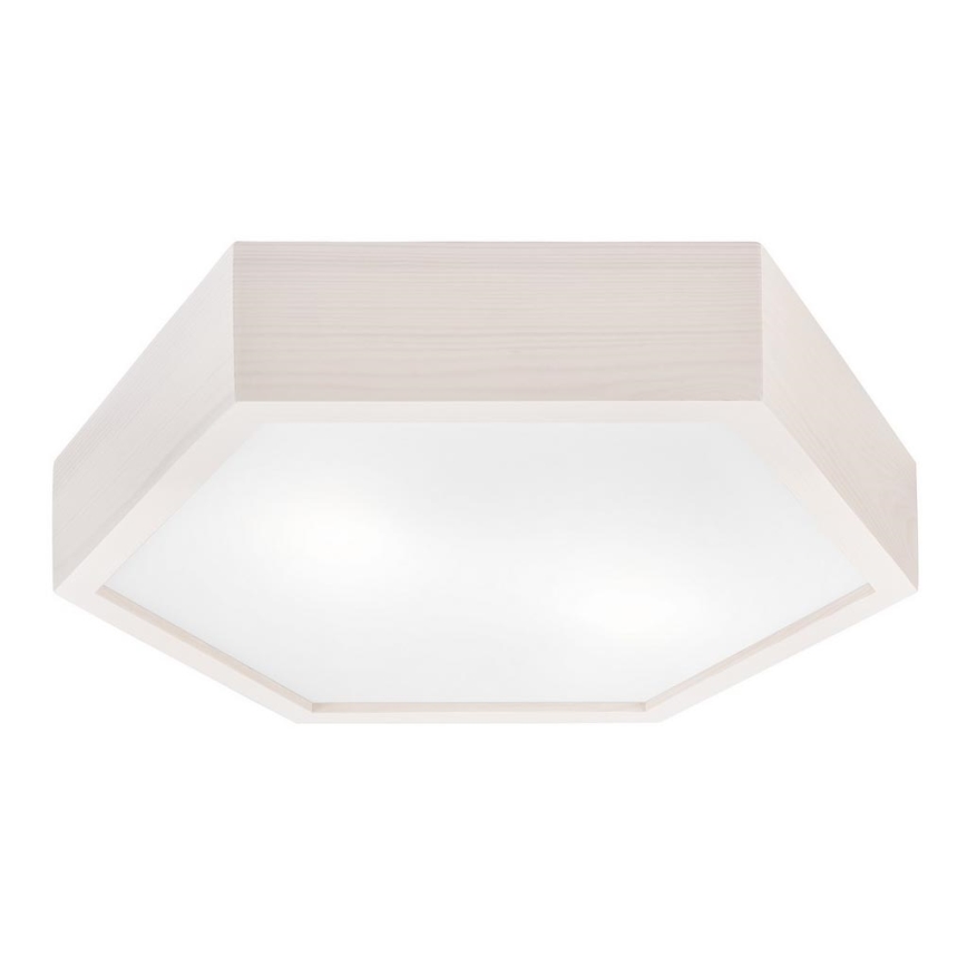 Kattovalo HEX 2xE27/60W/230V d. 43 cm mänty valkoinen