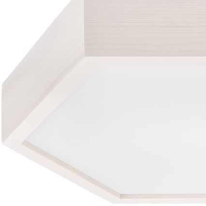 Kattovalo HEX 2xE27/60W/230V d. 43 cm mänty valkoinen
