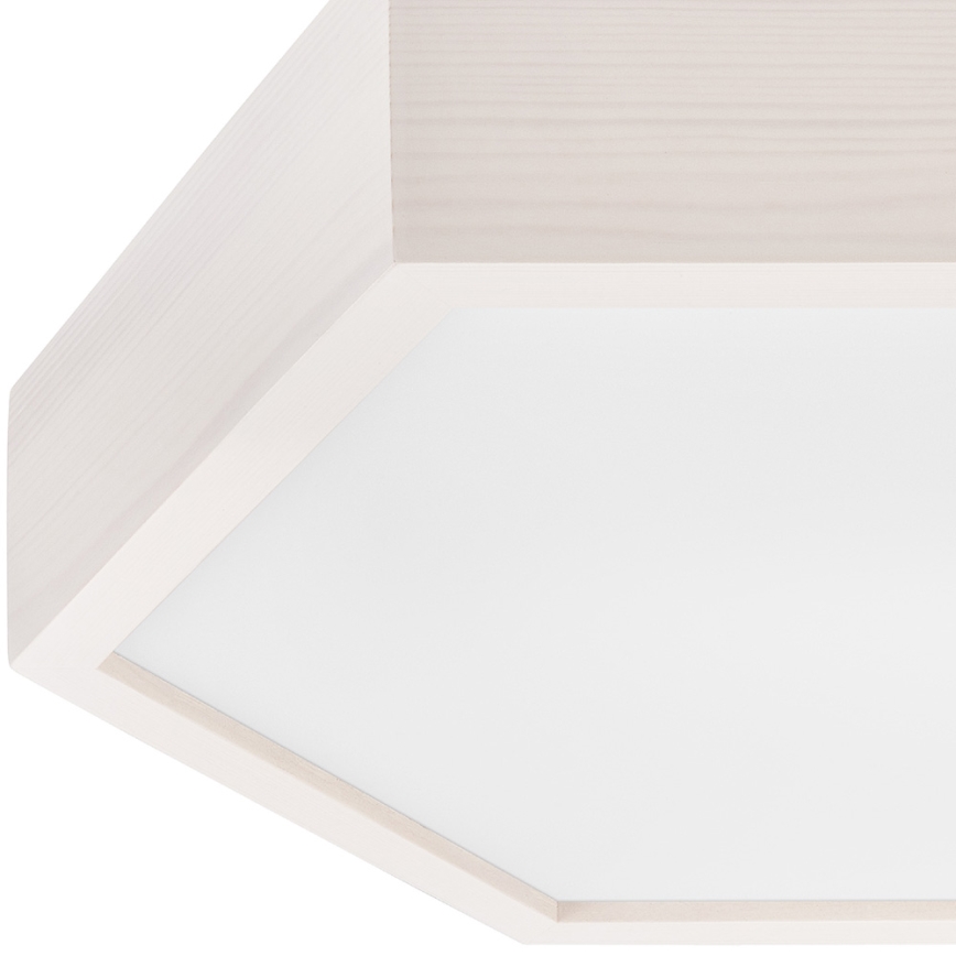 Kattovalo HEX 2xE27/60W/230V d. 43 cm mänty valkoinen