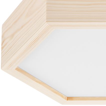 Kattovalo HEX NATURAL 1xE27/60W/230V d. 32 cm mänty