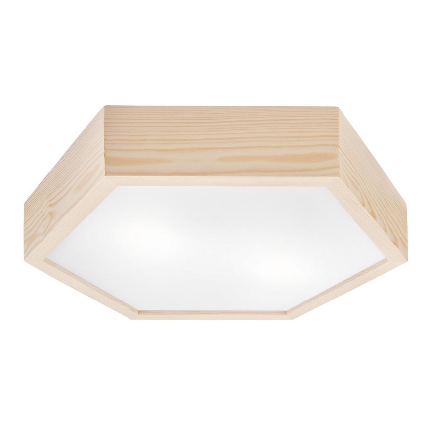 Kattovalo HEX NATURAL 2xE27/60W/230V d. 43 cm mänty