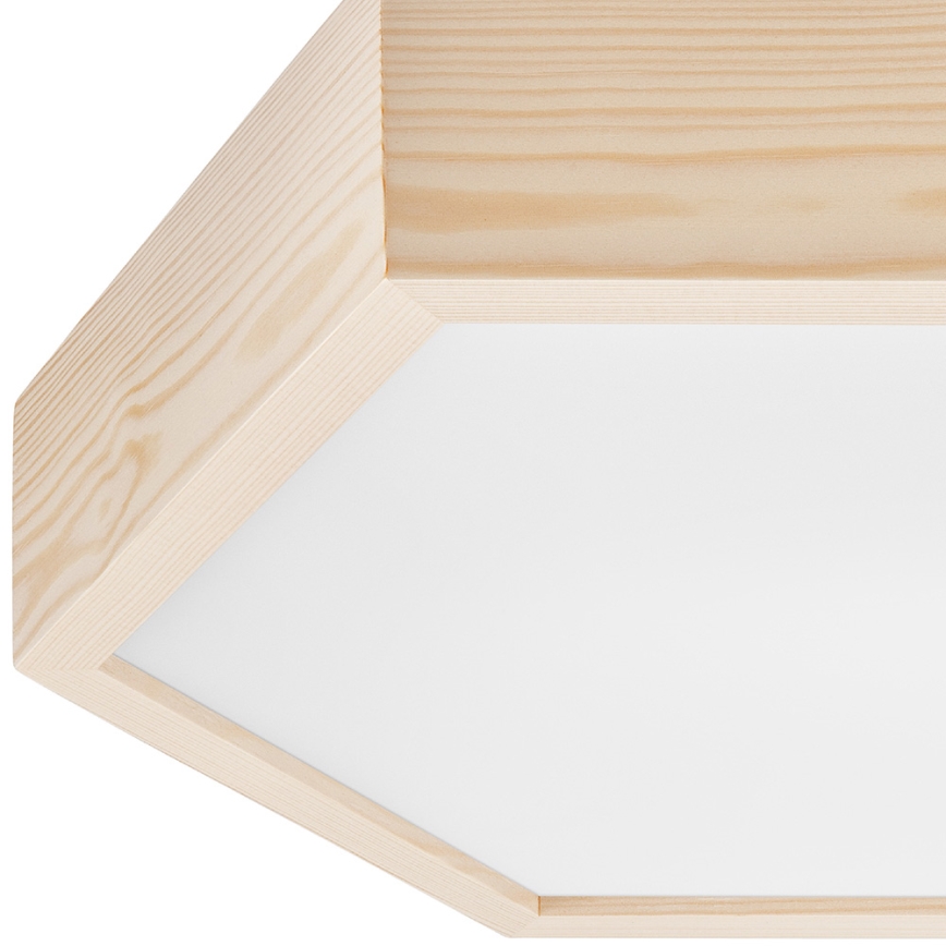 Kattovalo HEX NATURAL 2xE27/60W/230V d. 43 cm mänty