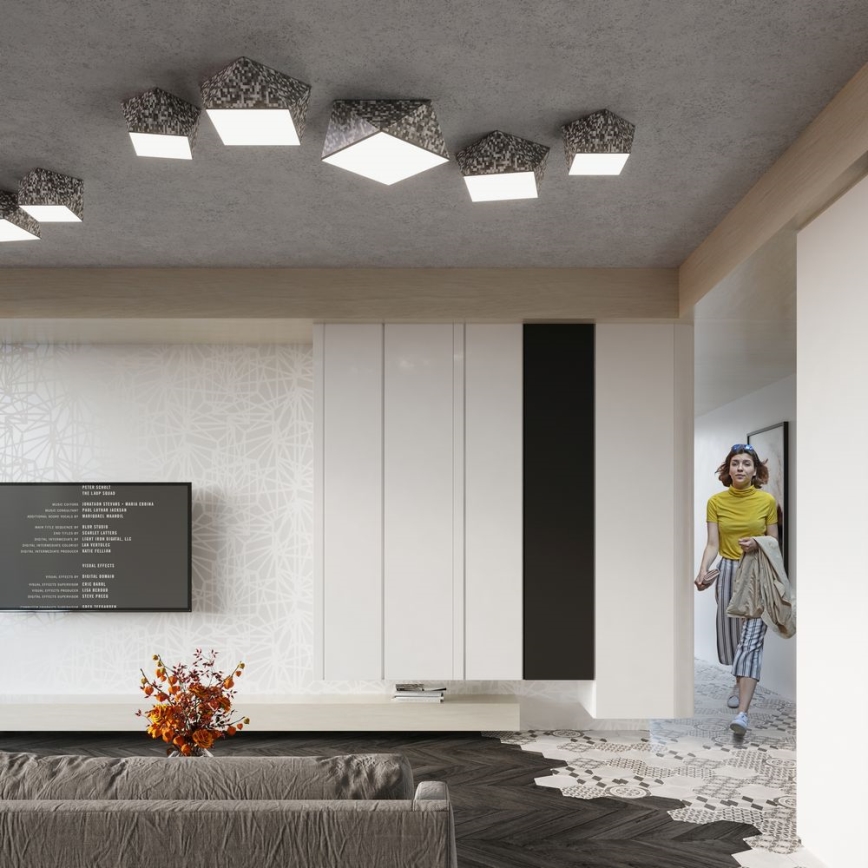 Kattovalo HEXA 2xE27/60W/230V hopea